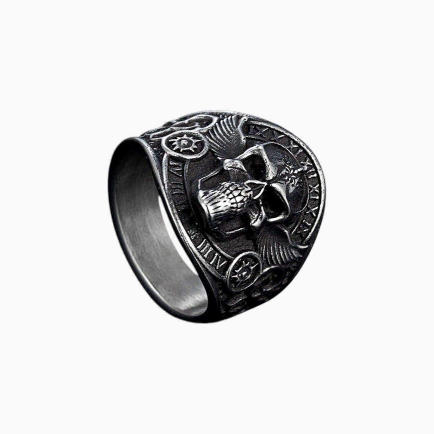 Anel Skull em Aço Inoxidável 316L