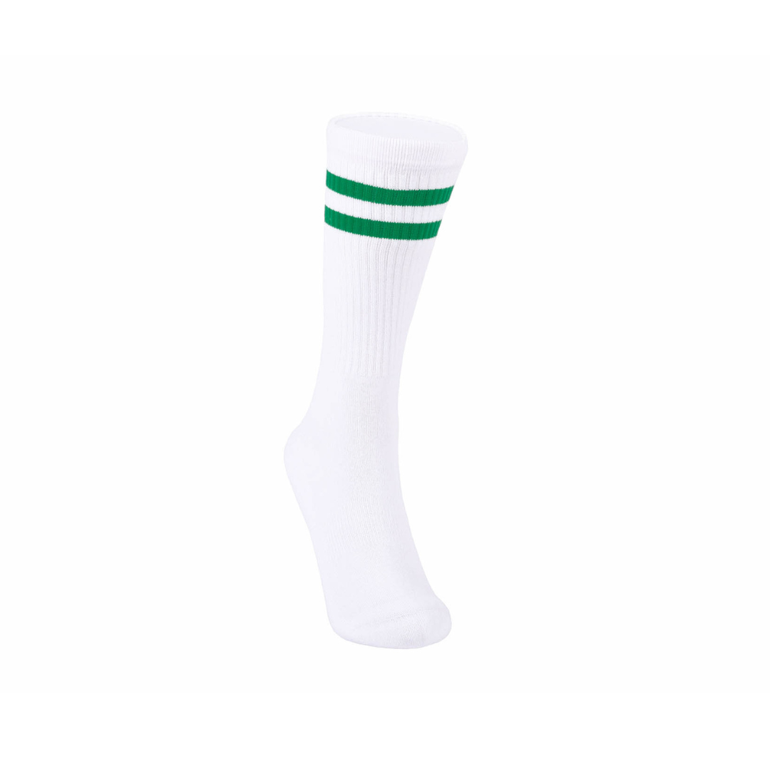 Athletic socks - Double stripes white/green