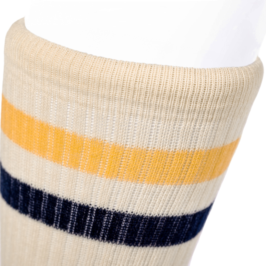 Athletic socks - Vintage - double stripes yellow/blue