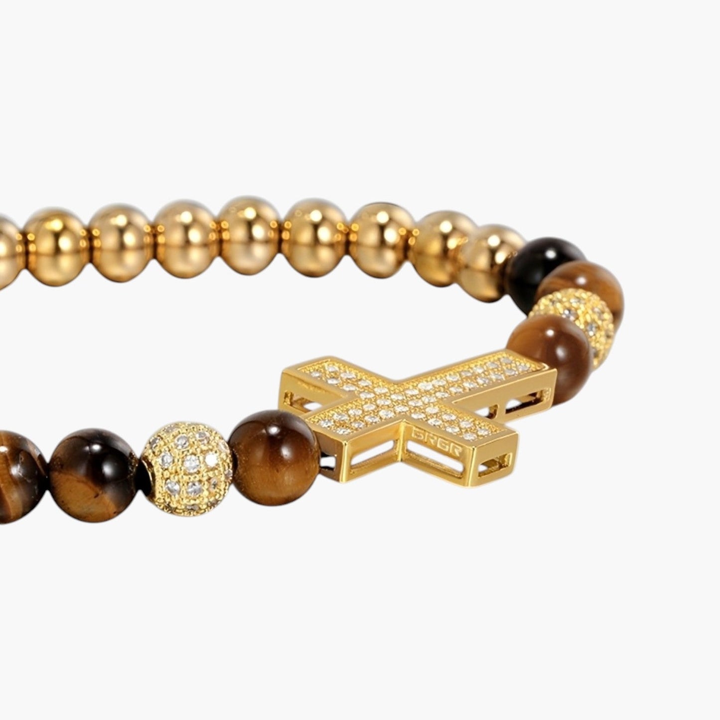 Pulseira Cruz com Pedra Natural