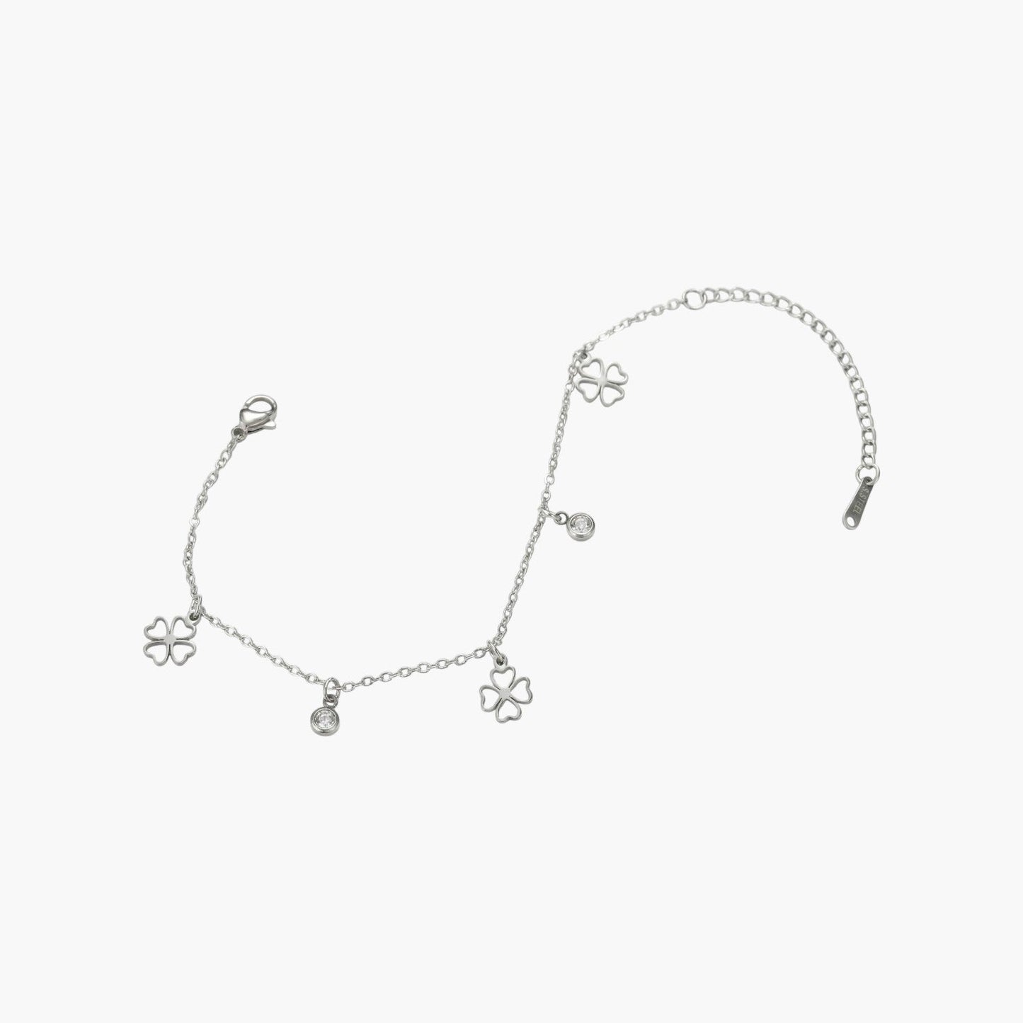 Pulseira Trevo Charm em Aço Inoxidável