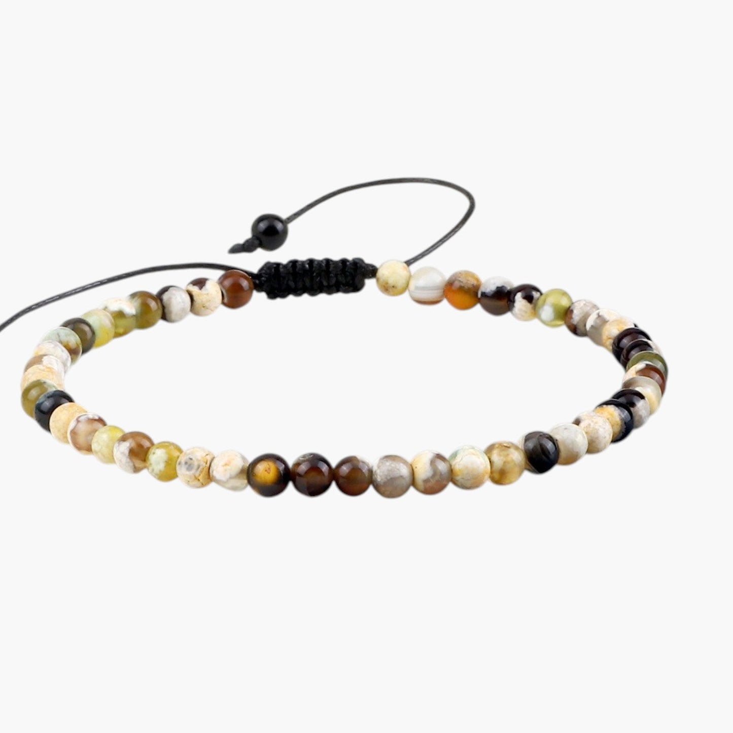 Pulseira Ajustável com Contas de Pedra Natural