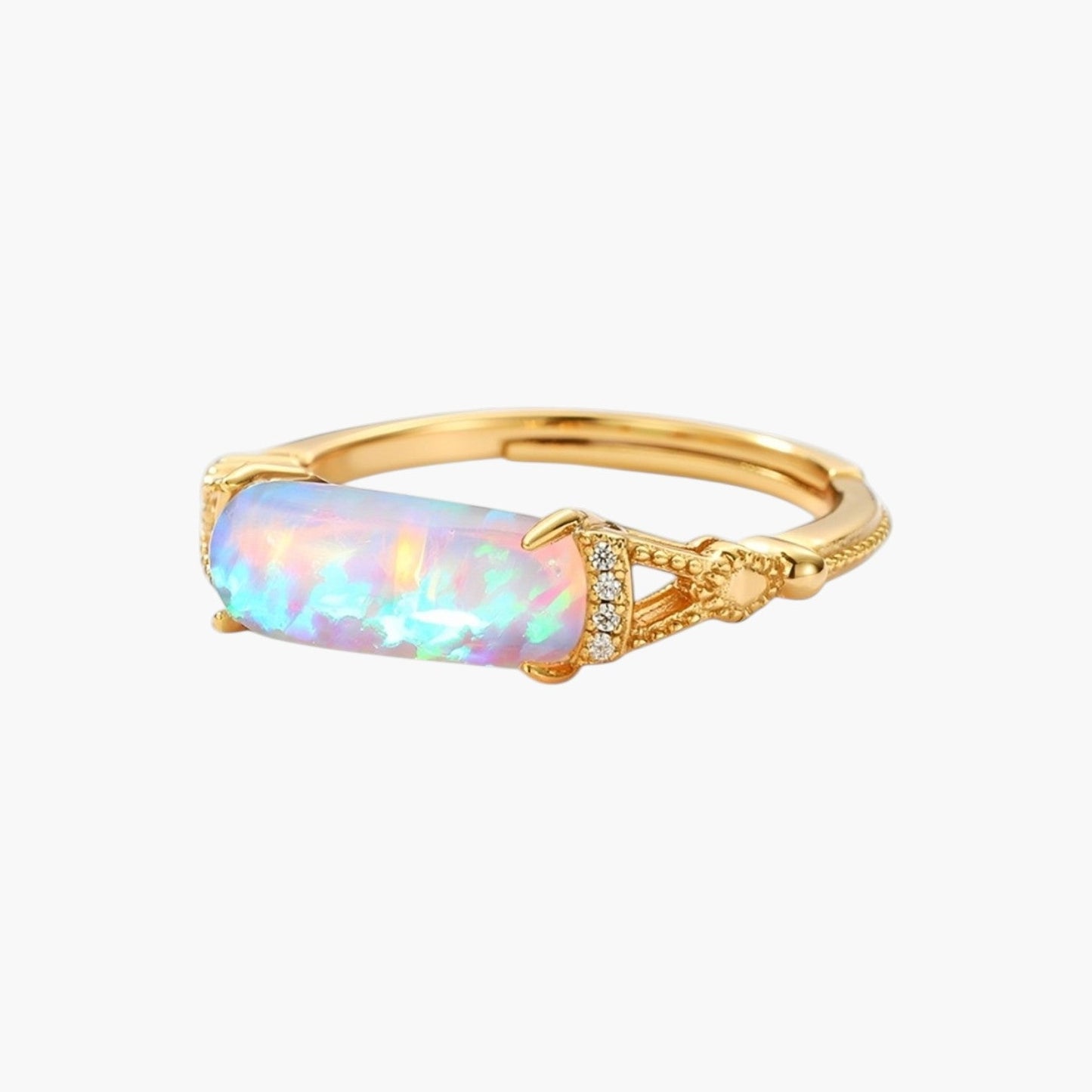 Anel Lumina em Prata de Lei e Opala Iridescente