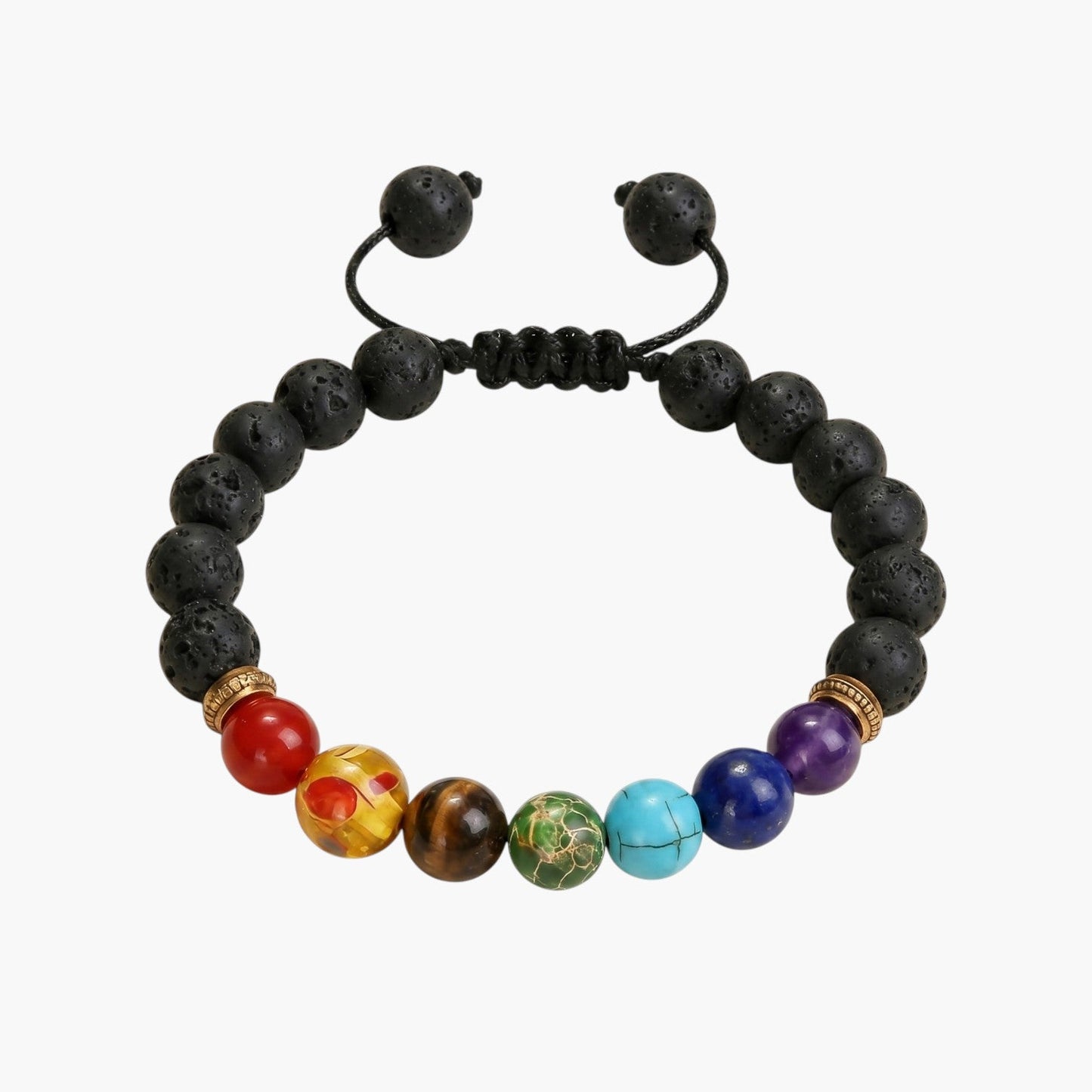 Pulseira de Pedra Natural Vulcânica e Semipreciosas