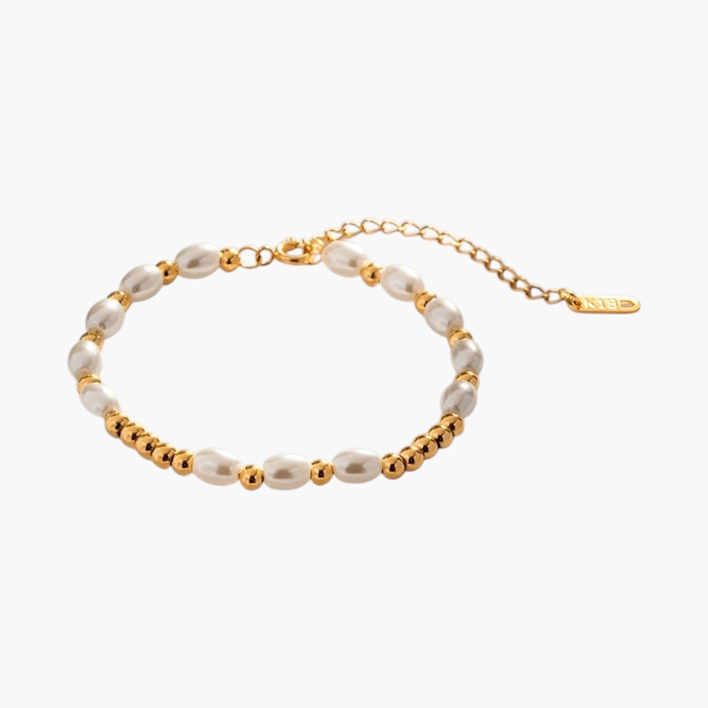 Pulseira Elegante com Pérolas em Aço Inoxidável