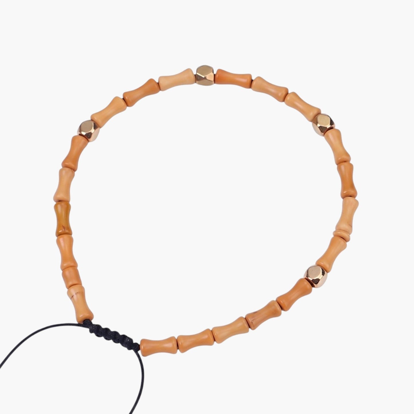 Pulseira Artesanal com Contas de Bambu