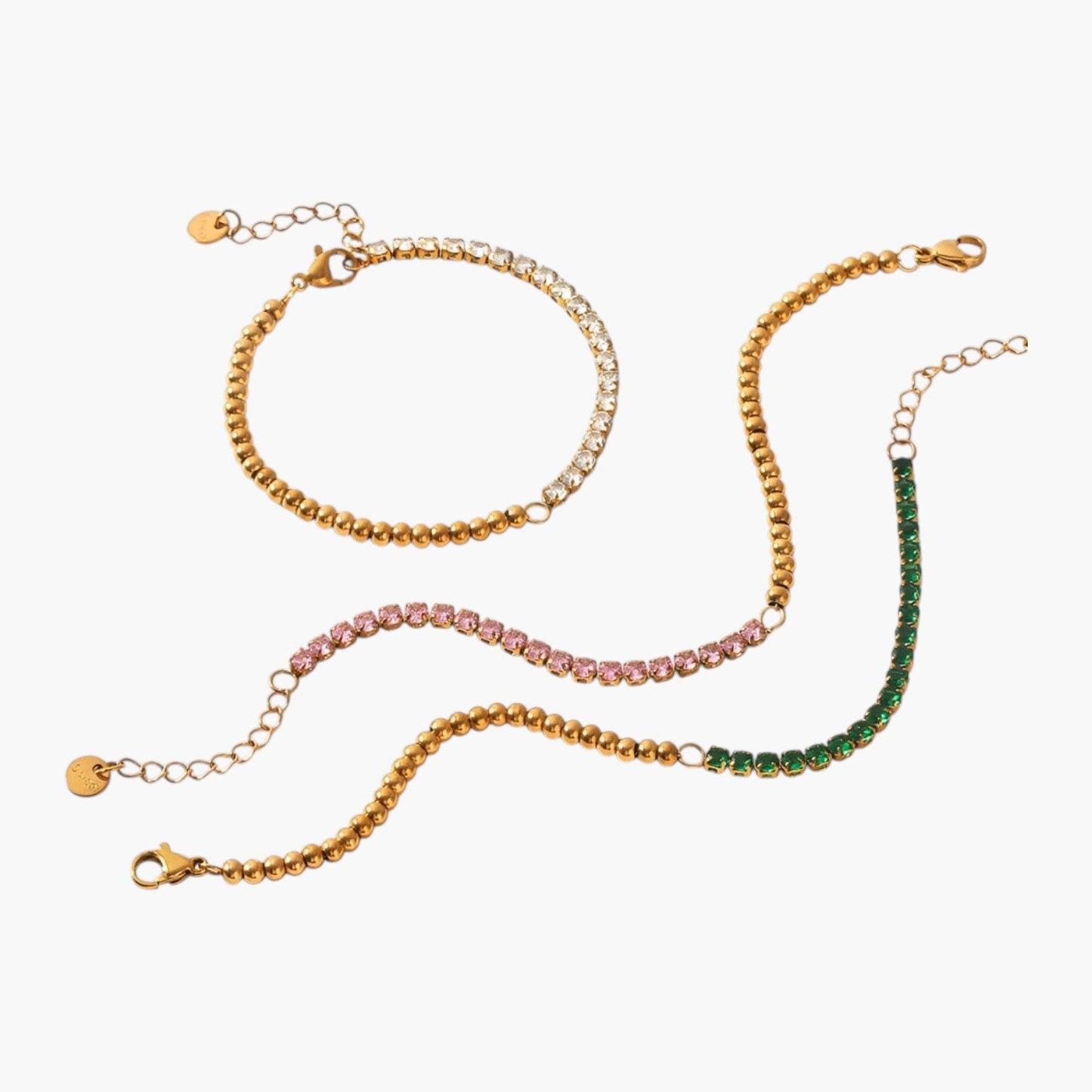 Pulseira Ténis em Aço Inoxidável com Zircónias