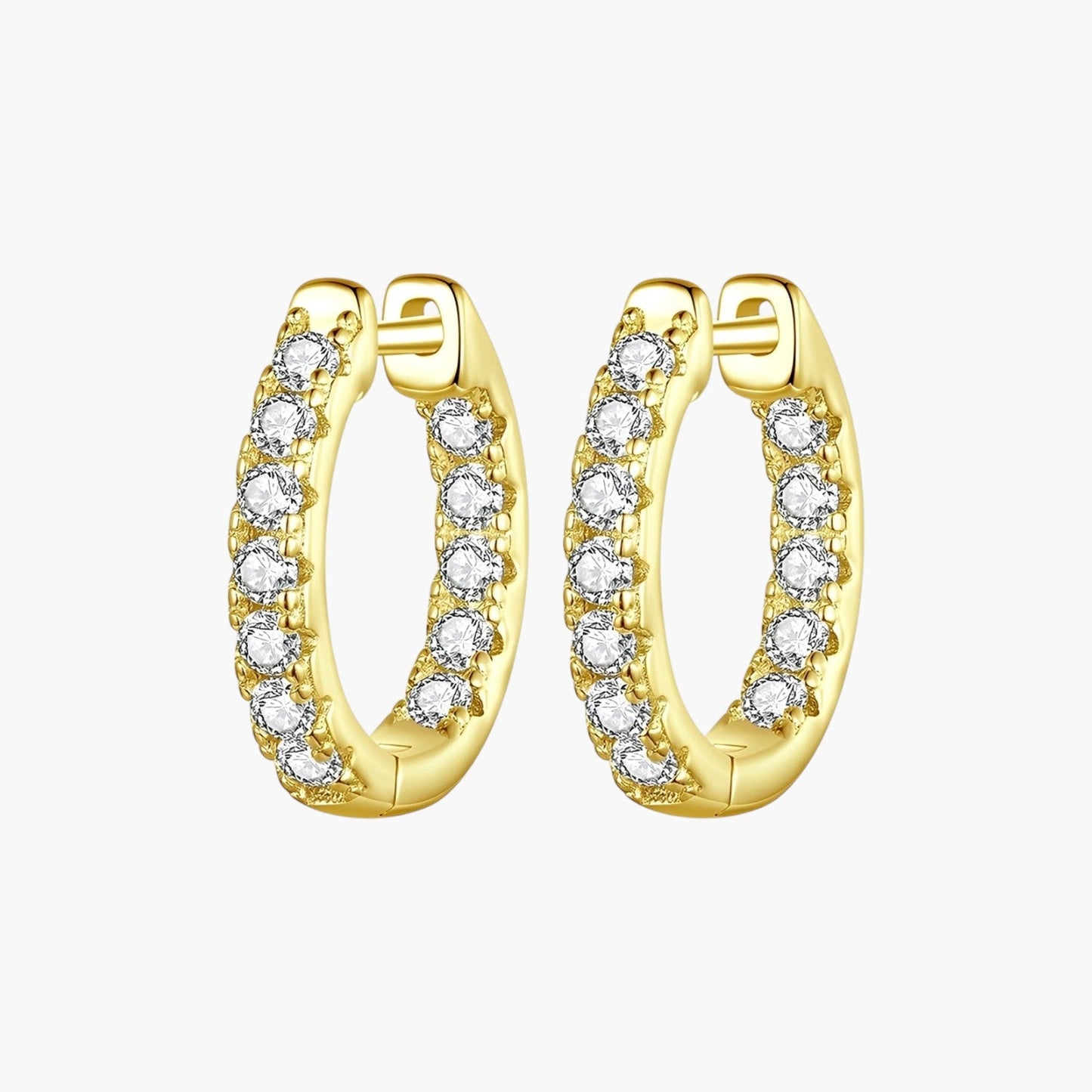 Brincos de Argola em Prata de Lei 925 com Moissanite