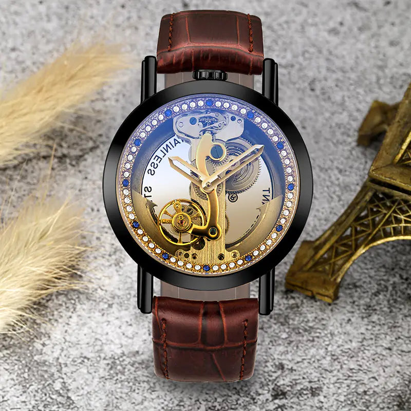 Trendy Men's Hollow Automatic Mechanical Watch