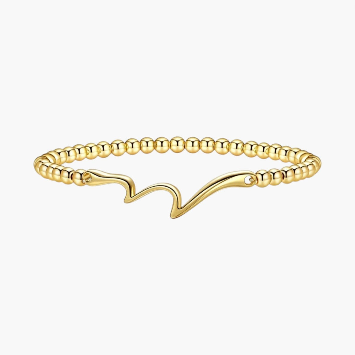 Pulseira de Contas com Banho de Ouro 14K