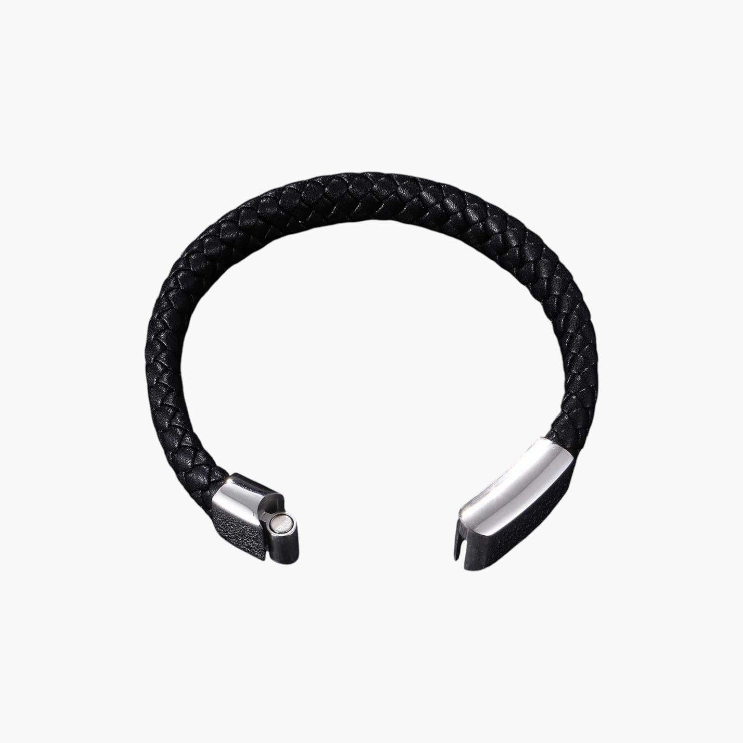 Pulseira Personalizada de Couro e Aço Inoxidável