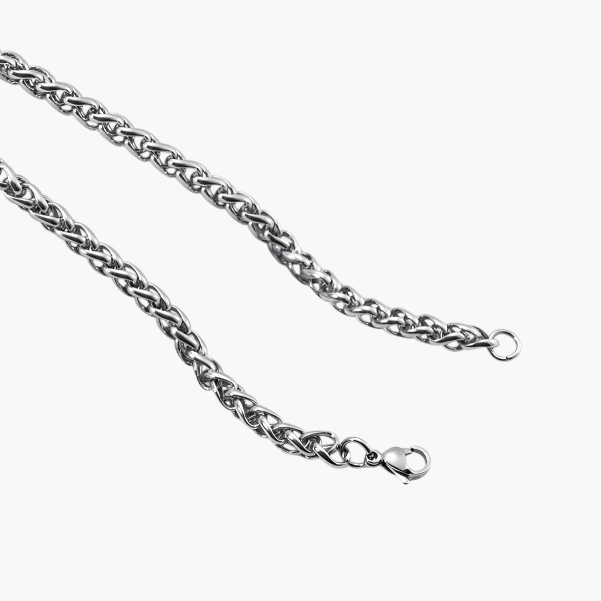 Pulseira Corrente Entrançada em Aço Inoxidável