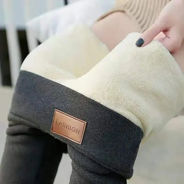High-Waist Fleece-Lined Thermal Leggings – Skinny Winter Tights