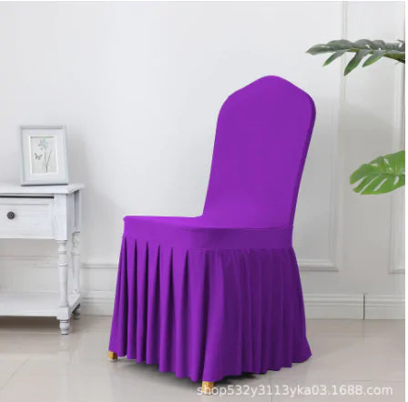 Wedding Spandex Chair Cover With Pleated Ruffled Skirt