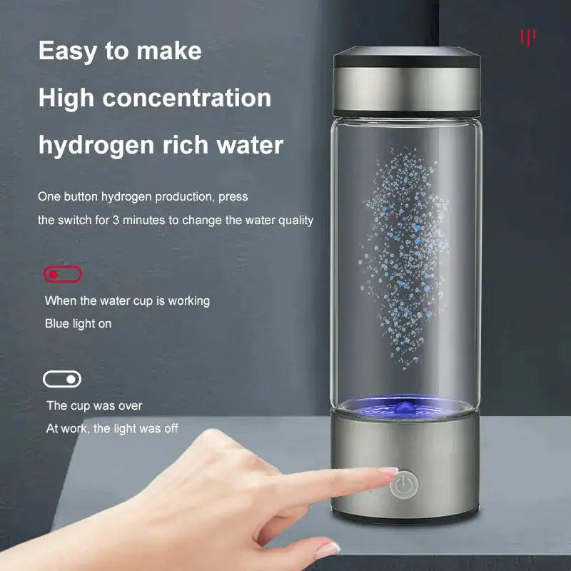 HydroVibe Hydrogen Water Bottle – Portable Electrolysis Wellness Elixir