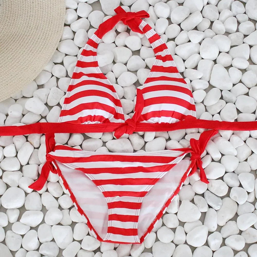 Women's Striped Push-Up Bikini