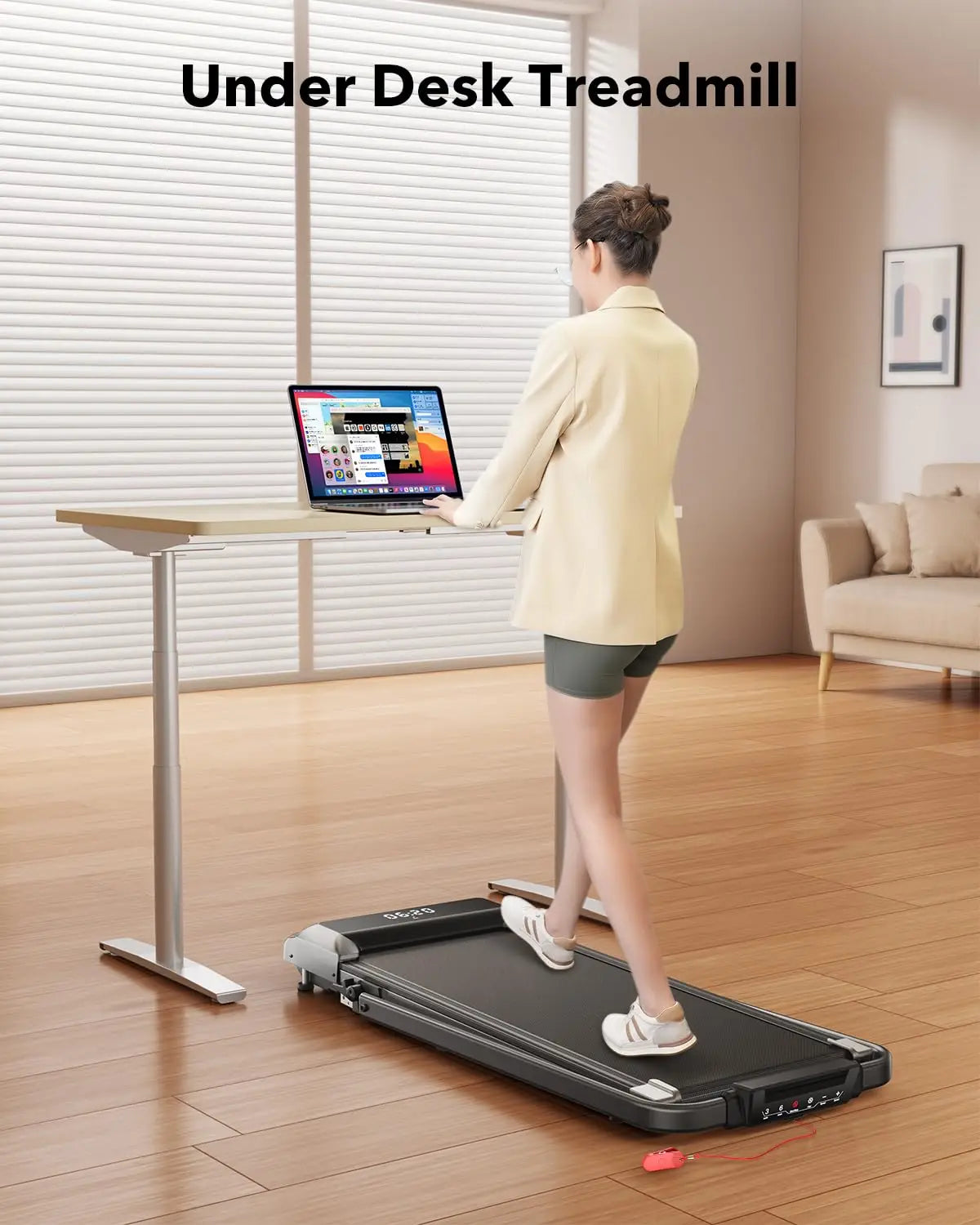 Toputure 2-in-1 Treadmill: 12km/h Walking Pad, 7% Incline, 2.5HP Motor, Foldable Design, 40cm Extra-wide Belt, With Data Memory