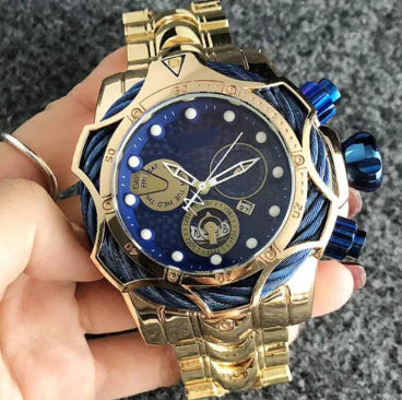 Golden Waterproof Quartz Luxury Watch