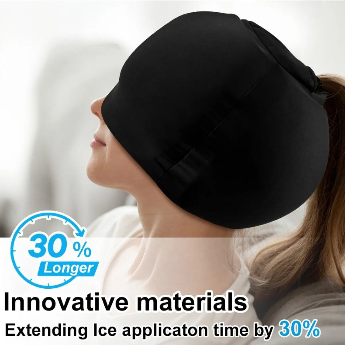 Hydrogel Ice Compress Head Cover – Hot & Cold Therapy Mask for Headache and Stress Relief