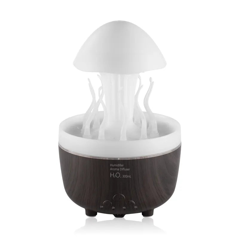 Color-Changing Jellyfish Aroma Diffuser & Humidifier – Rotating Water Drop Night Lamp