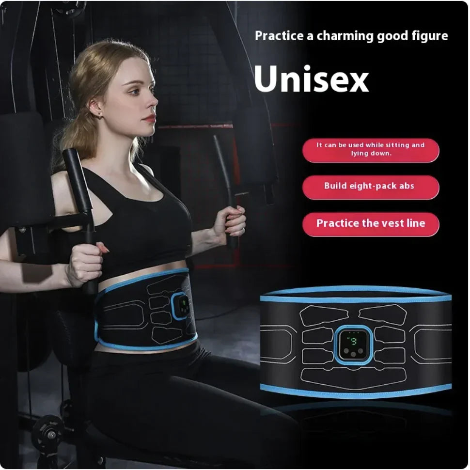 Rechargeable EMS Abs Trainer Belt – Core Muscle Stimulator & Massage