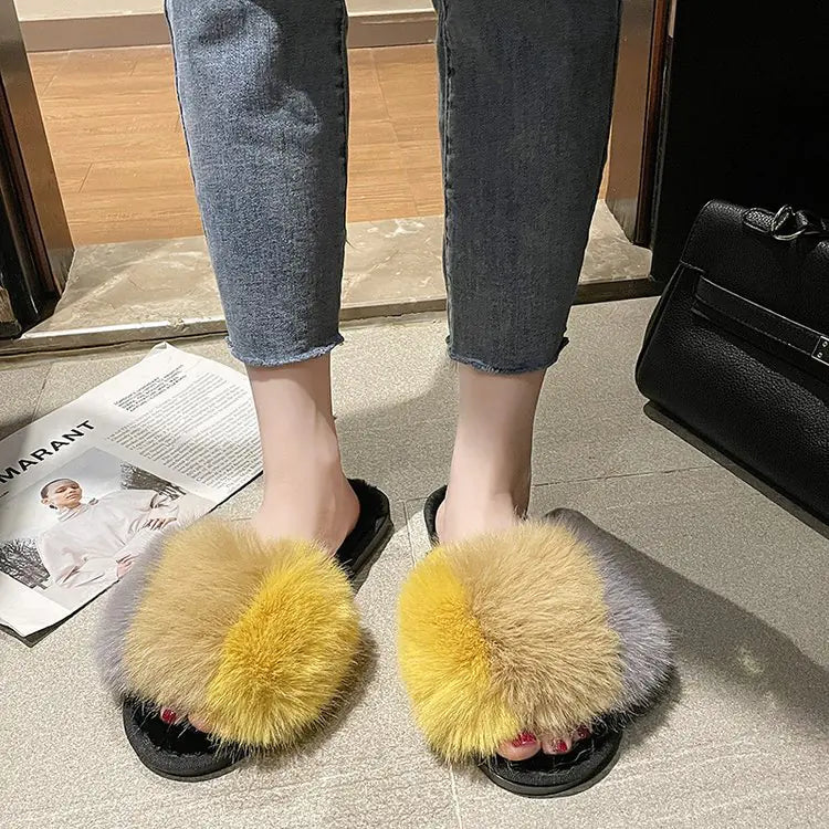 Women's Plush Winter Slippers - Fluffy & Soft