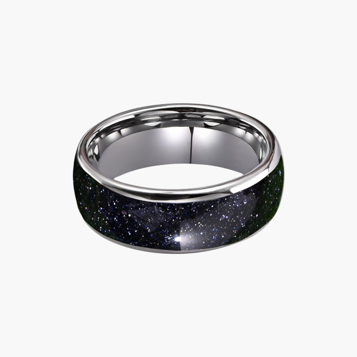 Anel Céu Estrelado em Aço de Tungsténio