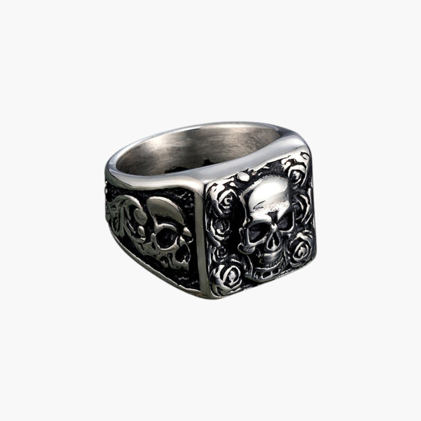 Anel Skull em Aço Inoxidável 316L