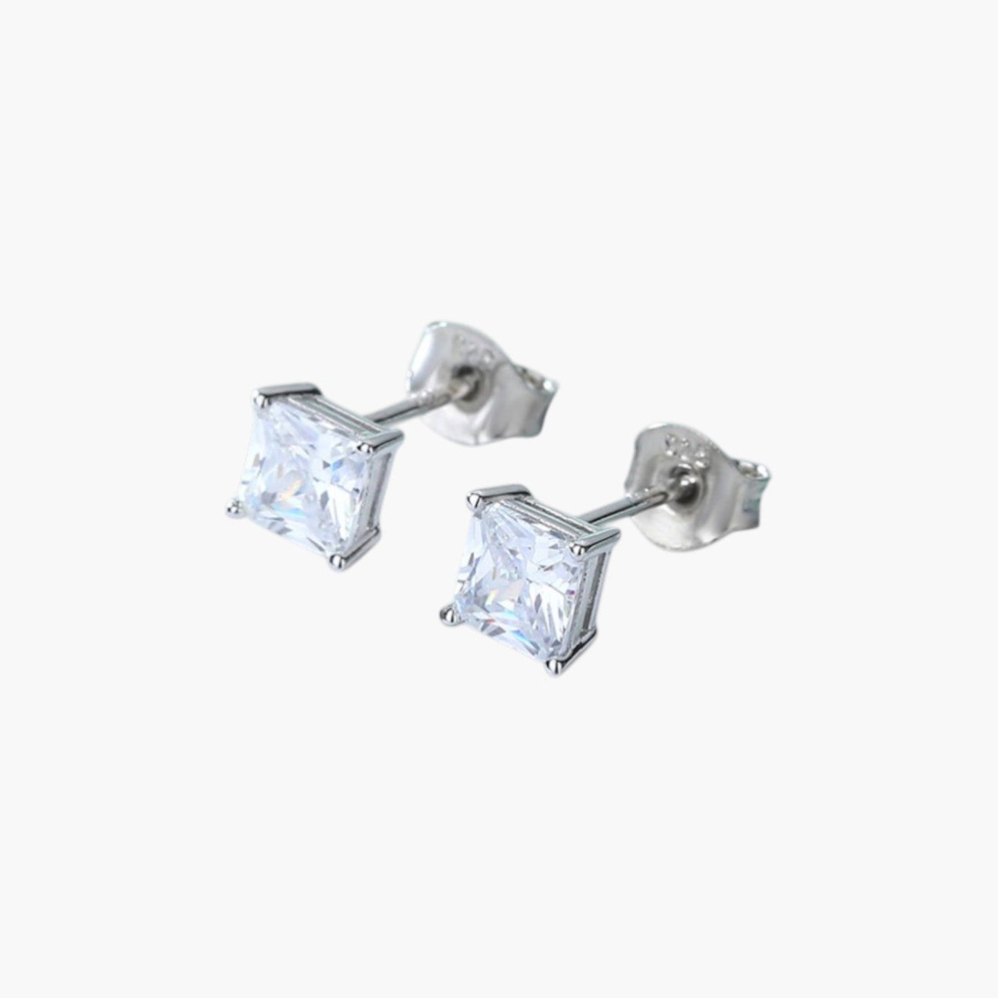 Brincos Quadrados em Prata 925 com Zircónia
