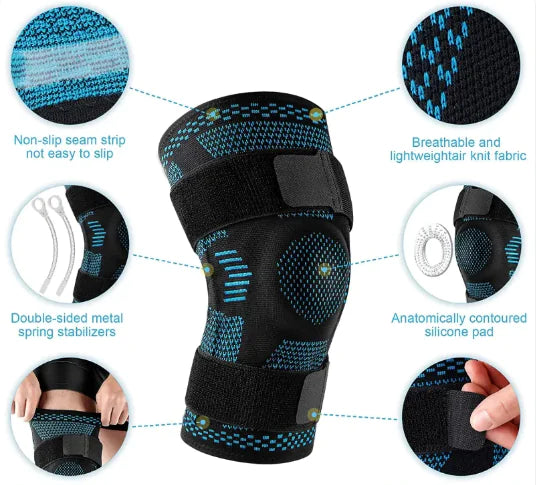 Adjustable Compression Sports Knee Brace – Breathable Support Sleeve with Straps
