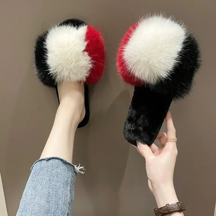 Women's Plush Winter Slippers - Fluffy & Soft