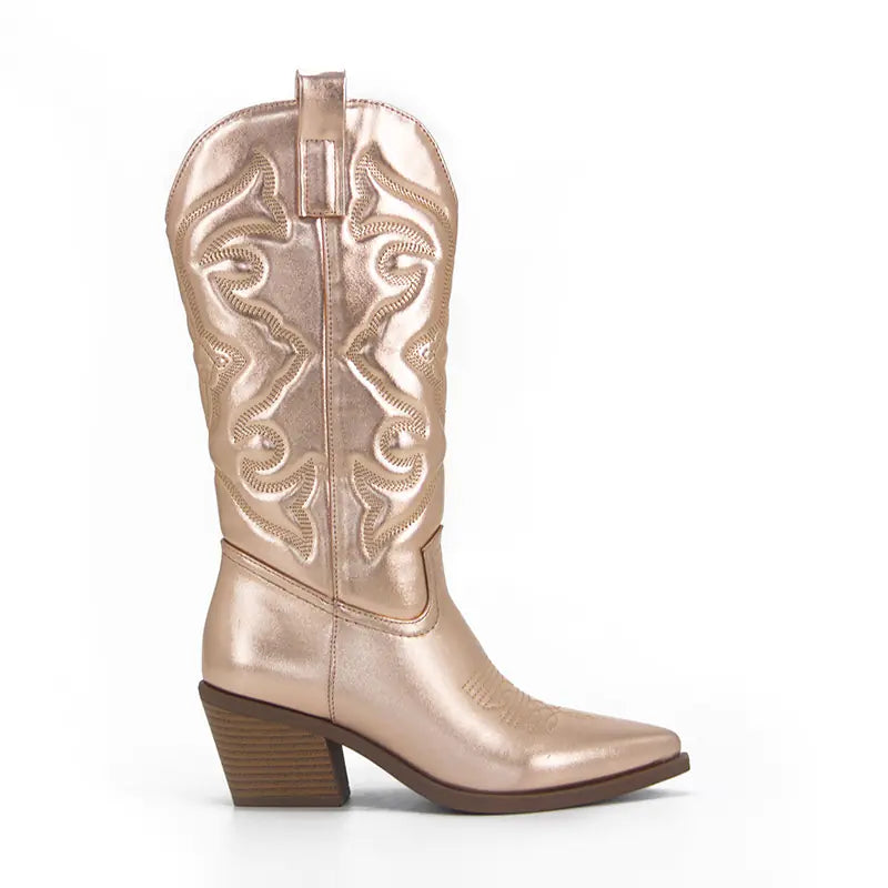 Vintage Chunky Heel Knee-High Cowboy Boots