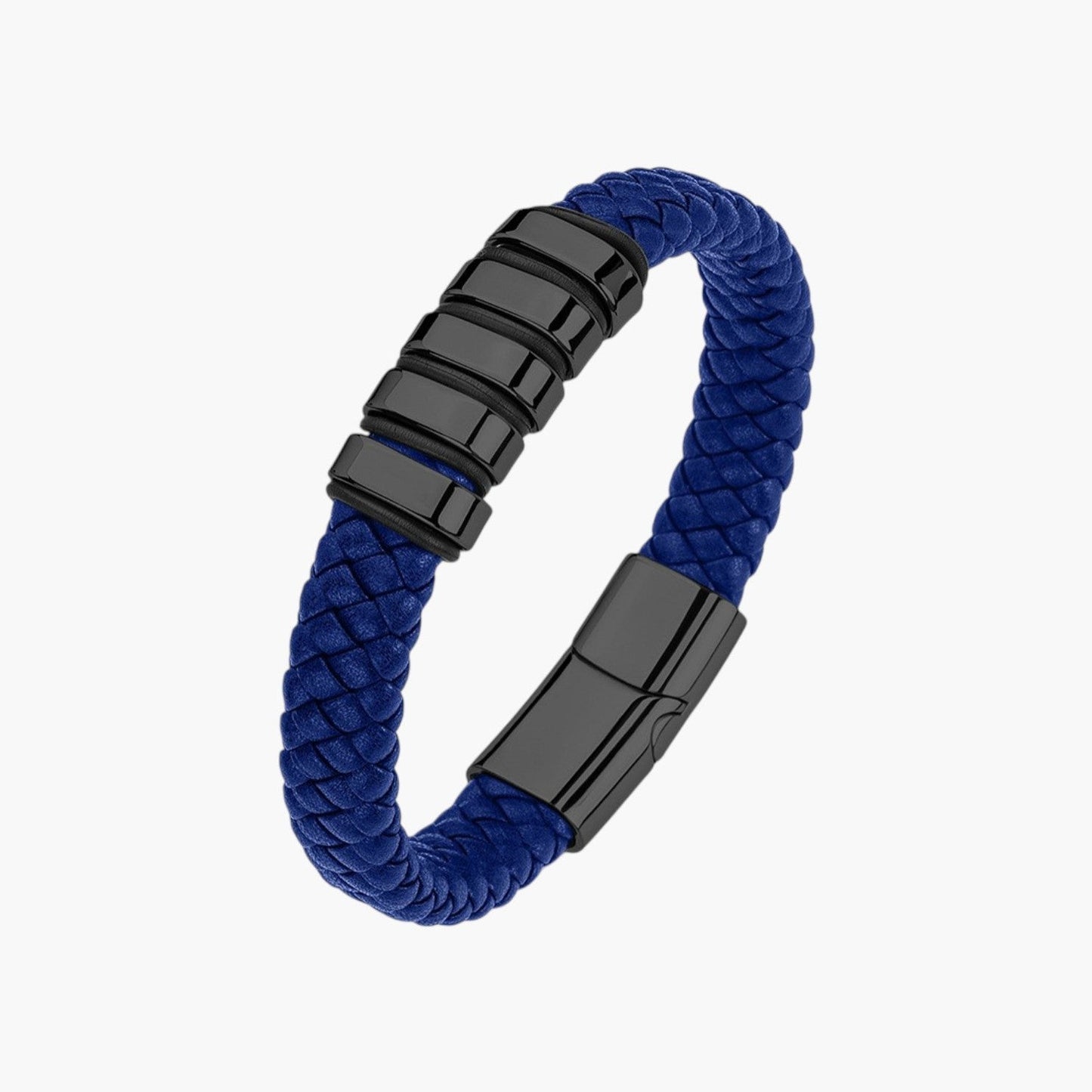 Pulseira em Couro e Aço Inoxidável