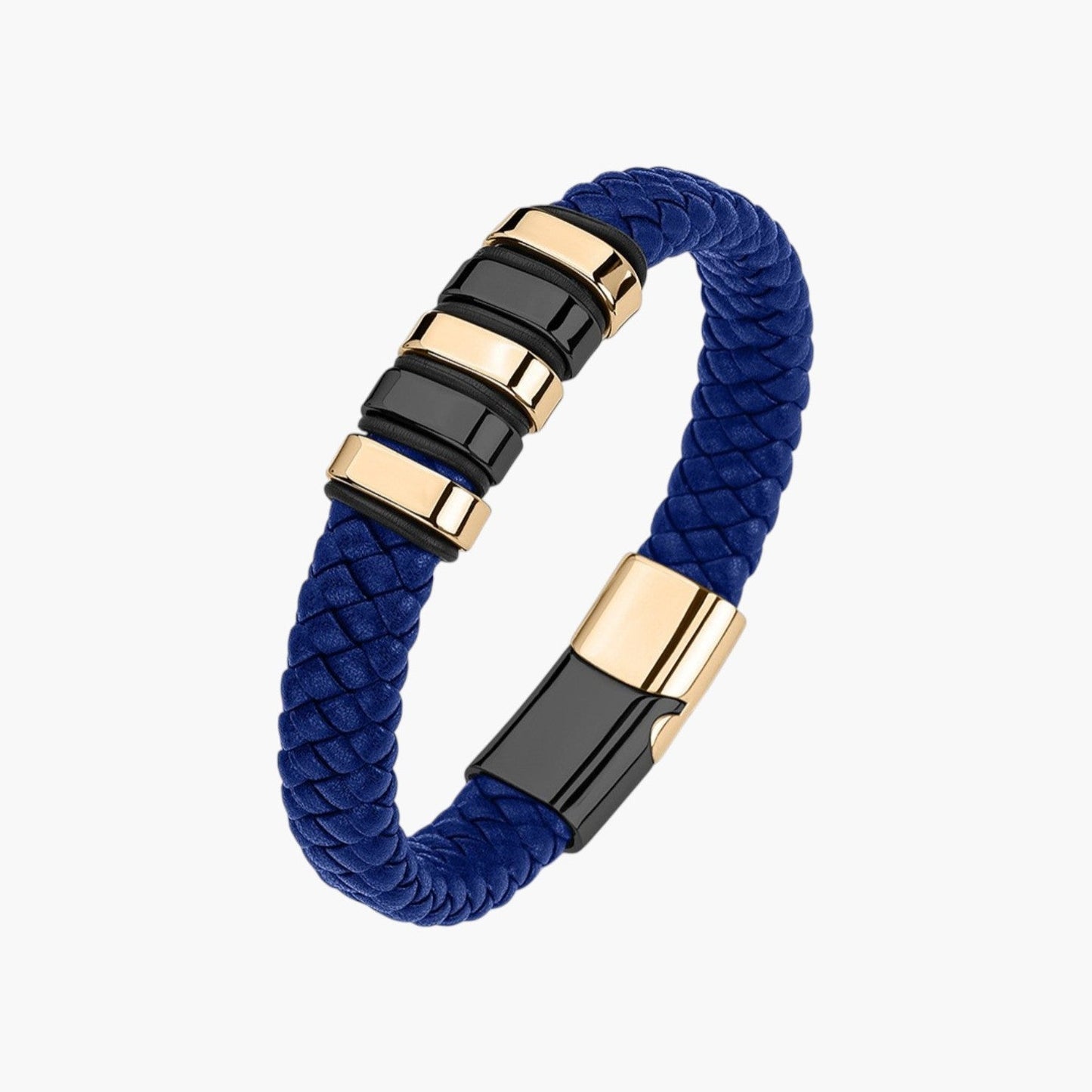 Pulseira em Couro e Aço Inoxidável