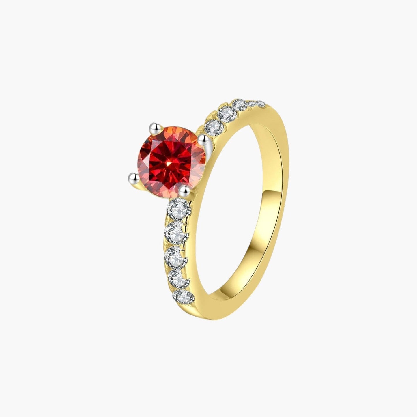 Anel Solitário com Moissanite em Prata de Lei 925