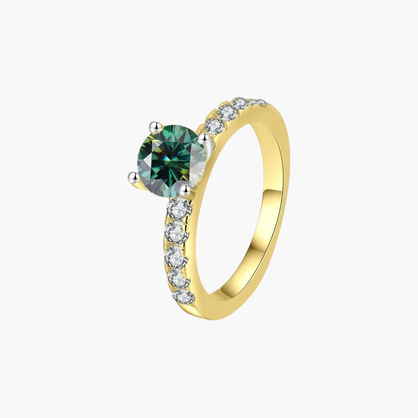 Anel Solitário com Moissanite em Prata de Lei 925