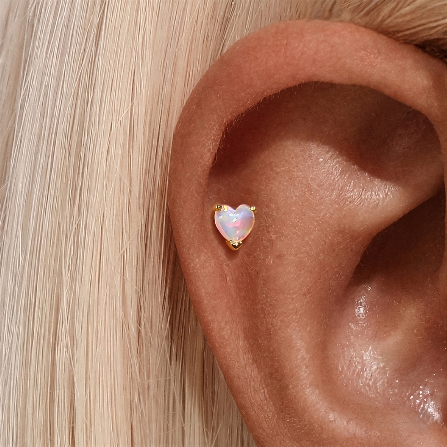 Piercing de Orelha em Prata 925 com Zircónias
