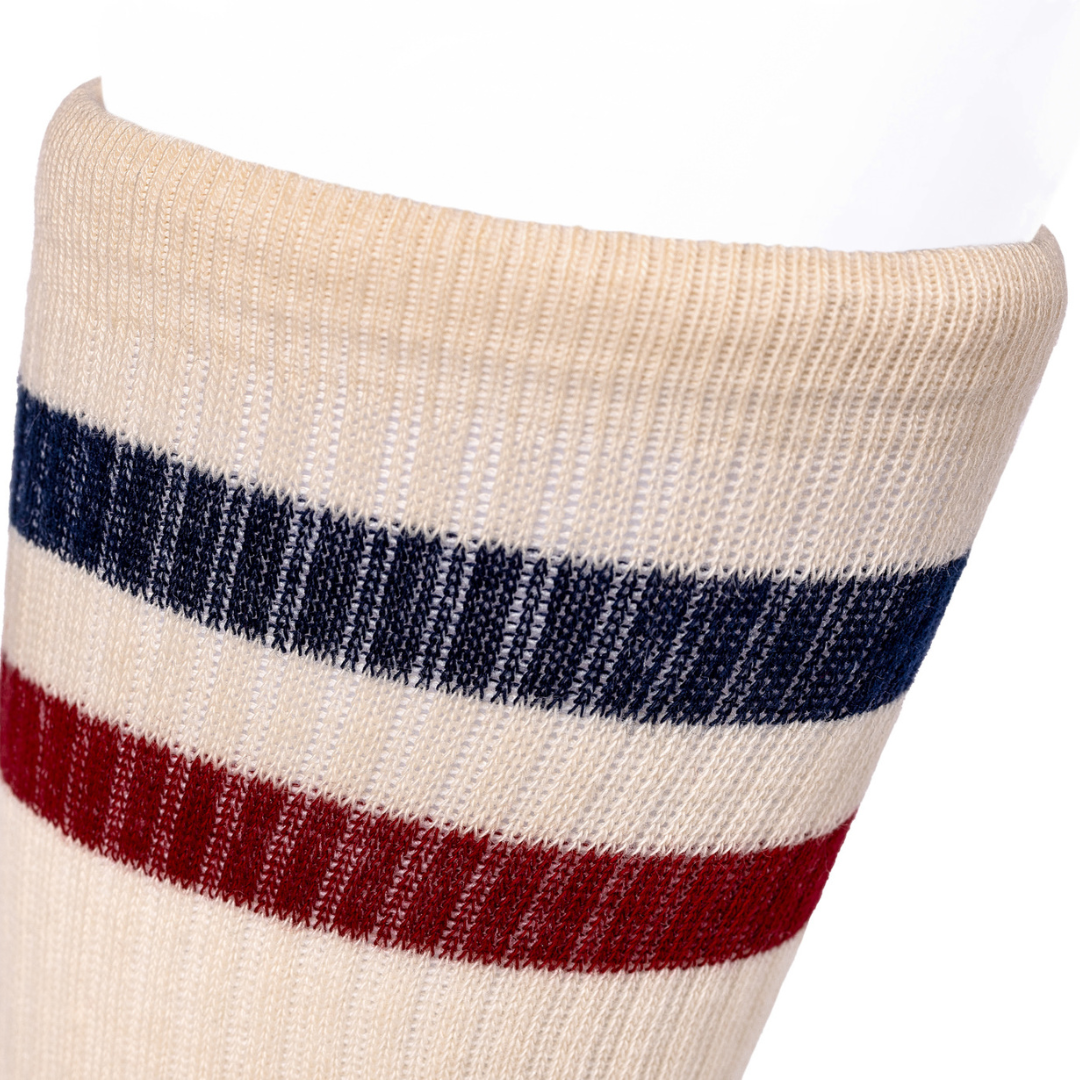Athletic socks  - Vintage - double stripes red/blue