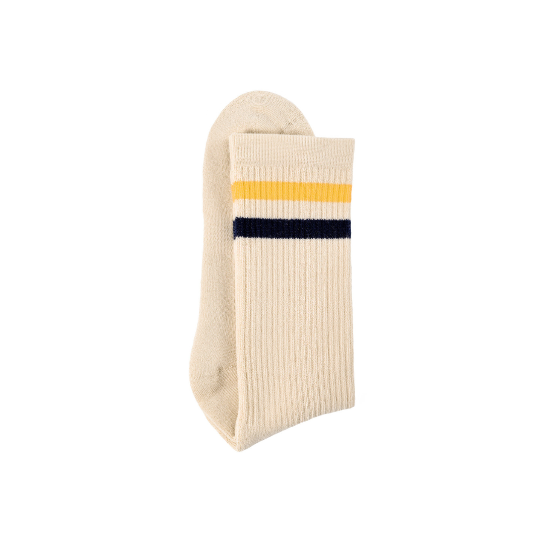 Athletic socks  - Vintage - double stripes yellow/blue