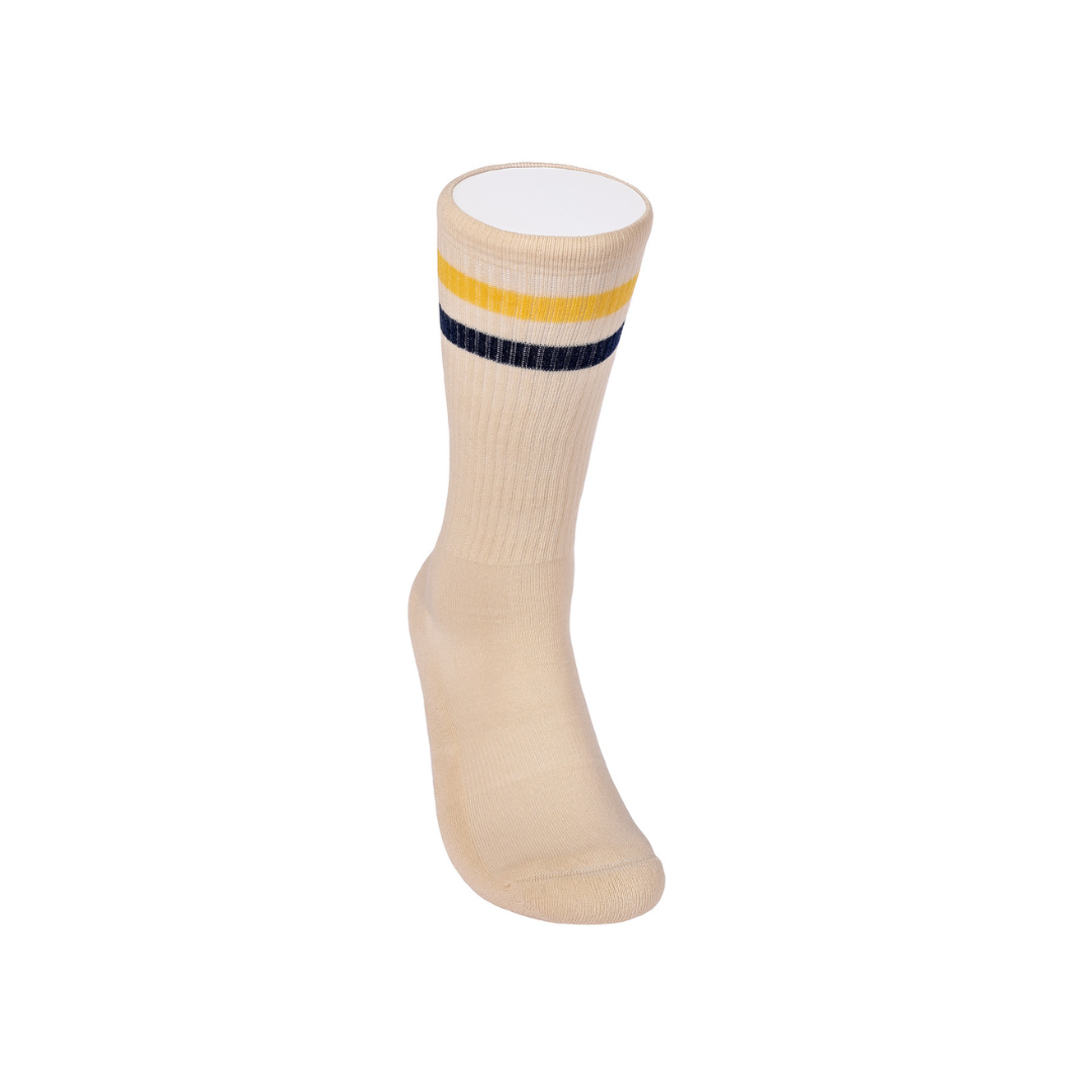 Athletic socks  - Vintage - double stripes yellow/blue
