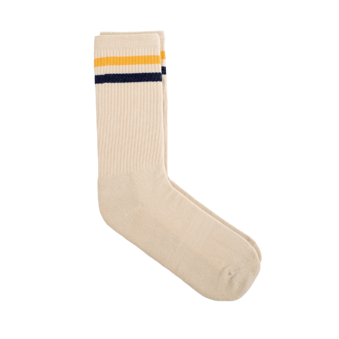 Athletic socks  - Vintage - double stripes yellow/blue