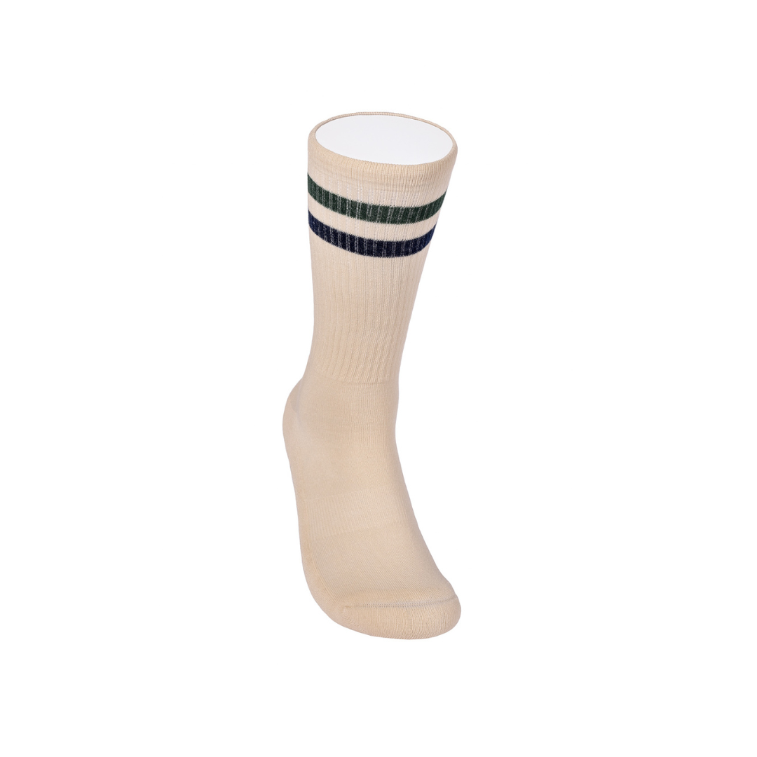 Athletic socks  - Vintage - double stripes green/blue