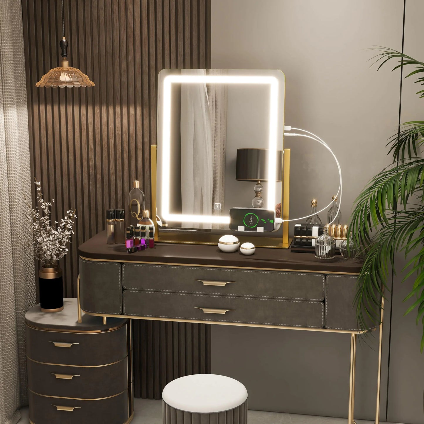 FENNIO Vanity Mirror with Lights 22 Inch- LED Lighted Makeup Mirror,Large Makeup Mirror