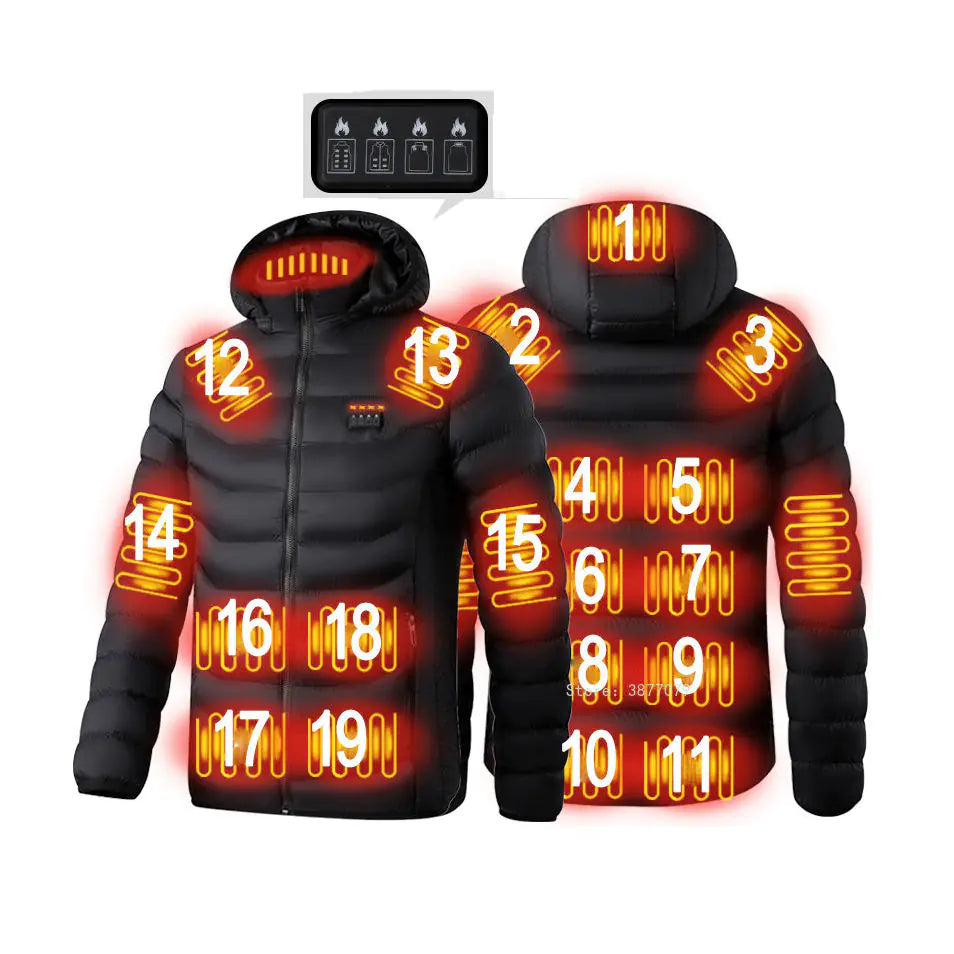 Unisex Heated Jacket – Adjustable Temperature Winter Outdoor Coat