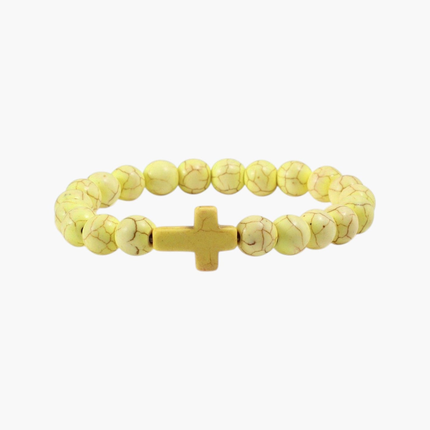 Pulseira Cruz em Pedra Natural