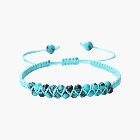 Pulseira Boho em Corda com Pedras Naturais
