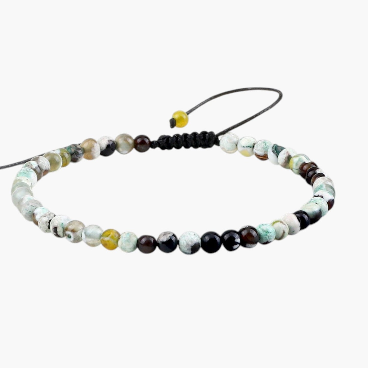 Pulseira Ajustável com Contas de Pedra Natural