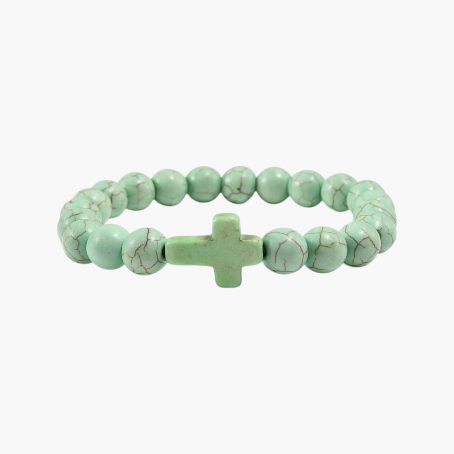 Pulseira Cruz em Pedra Natural