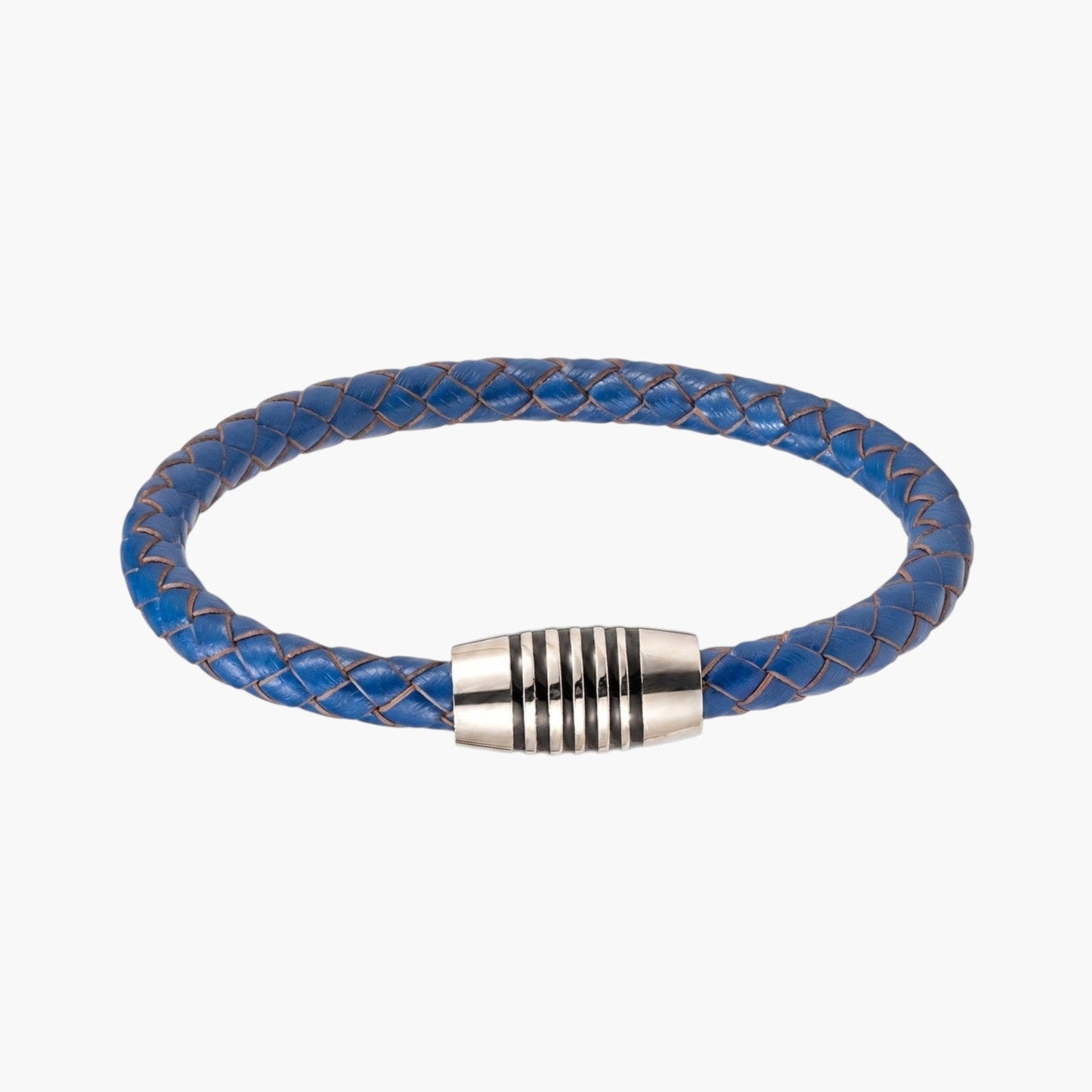 Pulseira de Couro e Aço Inoxidável