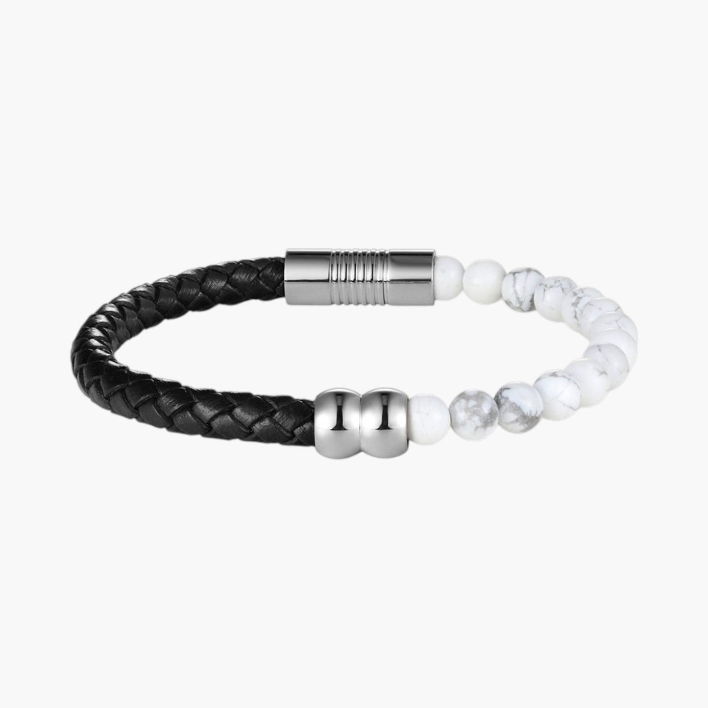 Pulseira de Couro e Pedra Natural